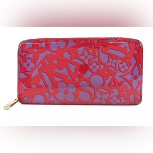 Louis Vuitton Limited Edition Monogram Vernis Rose-Indien Red/Purple Wallet
